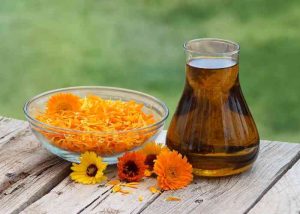 5 рецепти с ядливи цветя - how to make calendula oil 2