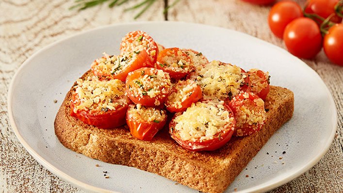 Рецепта за печени домати върху препечен хляб 1 Рецепта за печени домати върху препечен хляб